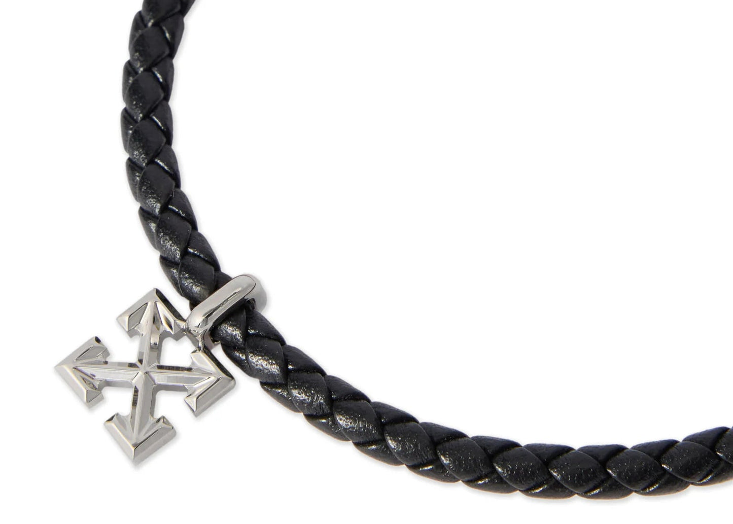 Off-White Arrow Leather Bracelet Black