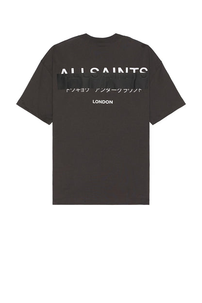 AllSaints Redact Logo Tee Washed Black